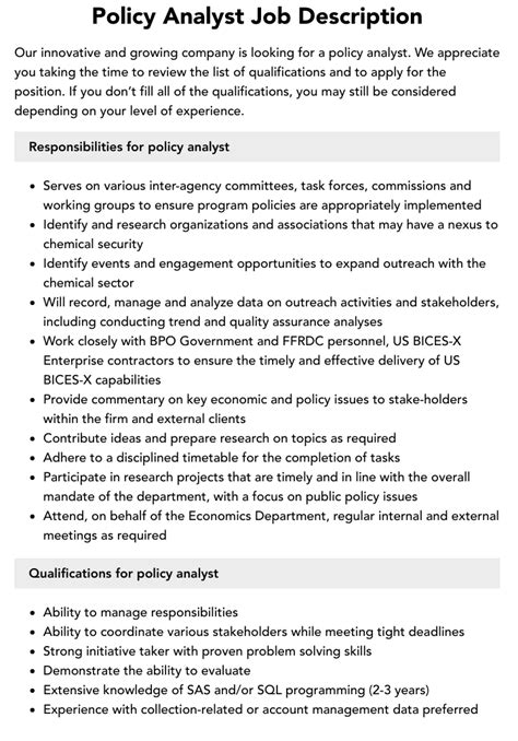 science policy analyst jobs